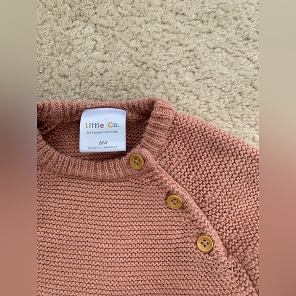 Little Co. Size 6 Months Sweater and Joggers Knit Set in Dusty Rose Mauve - Picture 3 of 5